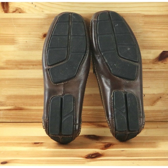 Clarks England Mens Driving Loafer Shoes Brown Leather Moc Toe Slip On Size 9.5M - Picture 5 of 6